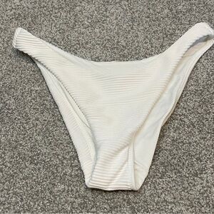 SeaFolly Essentials High Cut Pant - Ribbed White Size 8